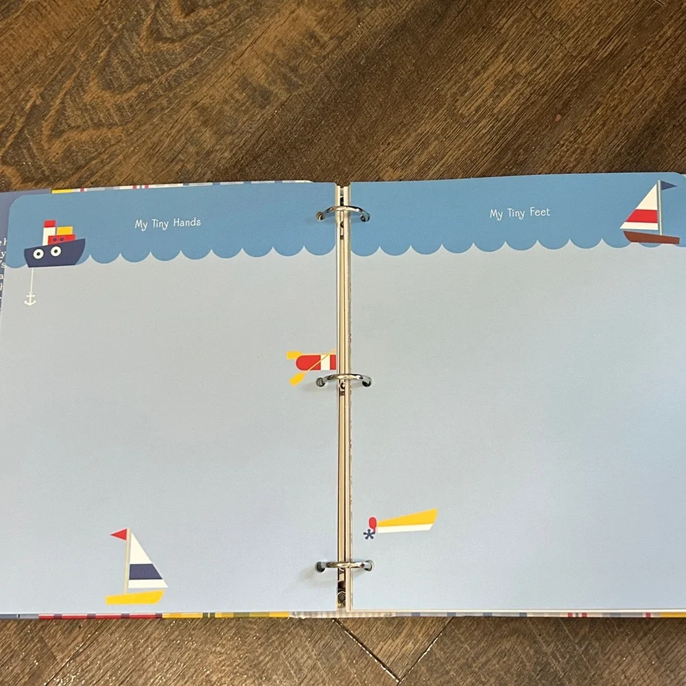 New Hallmark Baby Five-Year Memory‎ Book - Blue Plaid Customizable Nautical